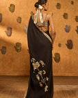 Black Wishdrop Gota Saree