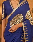 Mocha And Sapphire Moonfish Saree