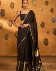 Black Stillwater Bloom Saree