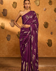 Berry Cherry Wine Saree
