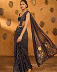 Navy Blue Snow Light Stitched Saree