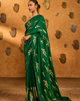 Green Cherry Wine Saree