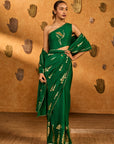 Green Cherry Wine Saree