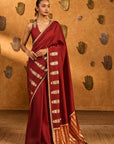 Red Fern Flame Saree