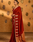 Red Fern Flame Saree