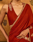 Red Fern Flame Saree