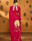 Pink Crane Dawn Saree