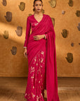 Pink Crane Dawn Saree