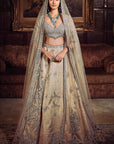 The Silver Needle Tree of Life Lehenga