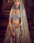 The Wanderlust Peach Sky Masai Lehenga