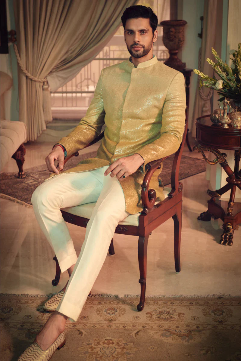 OMBRE GOLD SEQUENCE SHERWANI - Ready to Ship