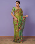 Multi Thread Work Saree Set