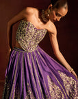 Purple Corset Lehenga Set
