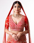 Sunny's Red Heritage Lehenga XI - Ready to Ship