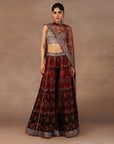 Red - Burgundy Ombre Sharara Set