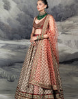 Red - Ivory Skirt Set | Baroda
