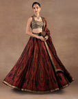 Red Jamawar Skirt Set