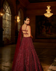 Maroon Sequin Lehenga Set