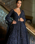 Midnight Blue Jacket Lehenga Set