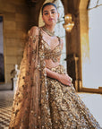 Metallic Gold 3D Lehenga Set