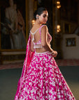 Fuchsia Pink Thread Work Lehenga Set