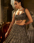 Charcoal Sequin Lehenga Set