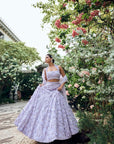 Lilac Three-Dimensional Lehenga Set