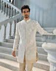 Nude Cut Work Sherwani Set