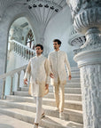 Nude Cut Work Sherwani Set