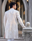 Cream Open Sherwani Set