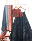 Sitara Red & Blue Lehenga Set