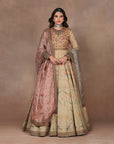 Sage Green - Peach Anarkali Set | Muraqqa