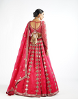 Crimson Red Chandelier Drop Lehenga Set