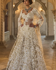 Ivory Gold Three-Dimensional Lehenga Set - Ready to Ship