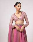 Dark Blush Lehenga Pants Set