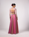 Dark Blush Lehenga Pants Set