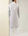 Grey Silk Dori Embroidered Kurta Set - Ready to Ship