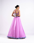 Mauve Satin Organza Lehenga Set