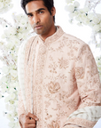 Rose Gold Embroidered Sherwani Set  - Ready To Ship