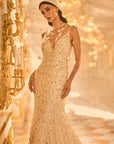 Ivory Pearl Trail Gown