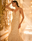 Ivory Pearl Trail Gown