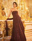 Wine Sequin Gown