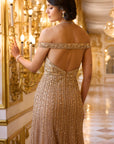 Off Shoulder Gold Gown