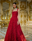 Red Three-Dimensional Gown