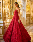 Red Three-Dimensional Gown