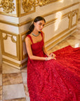Red Three-Dimensional Gown