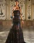 Black Multi-Coloured Sequin Gown