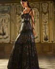 Black Multi-Coloured Sequin Gown