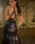 Black Multi-Coloured Sequin Gown