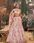 Powder Peach Multi-Coloured Lehenga Set